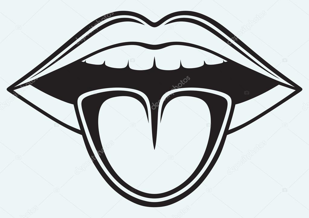Open mouth, tooth and tongue