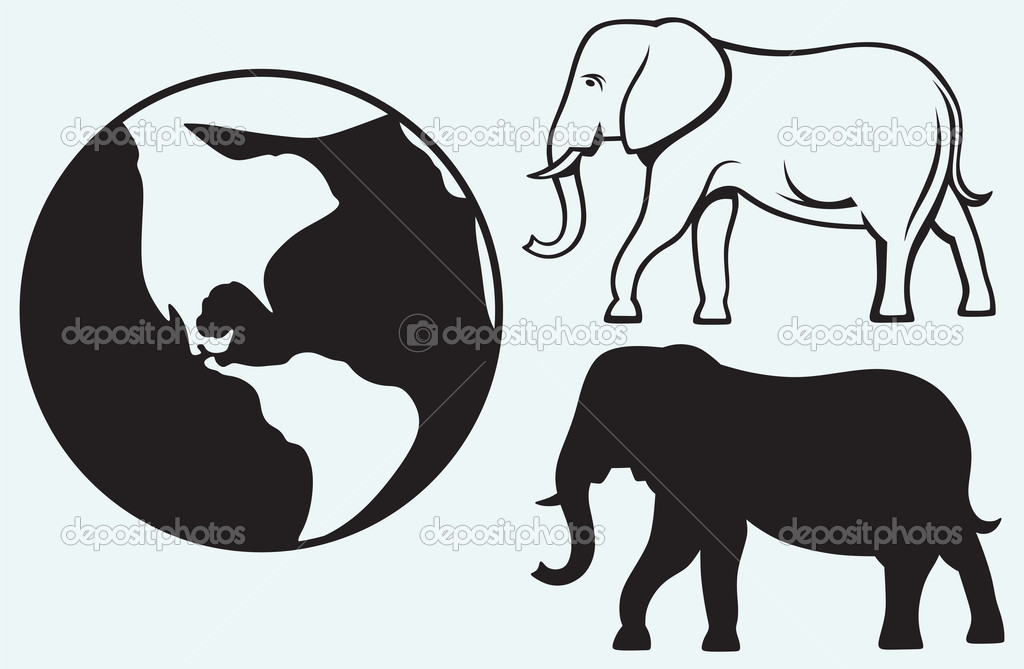 Elephant and planet