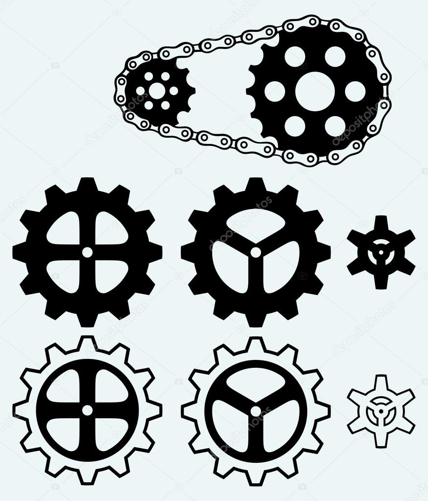 Chain gears and set cogs