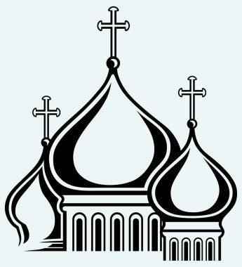 The bulbous domes of orthodox cathedral temple clipart