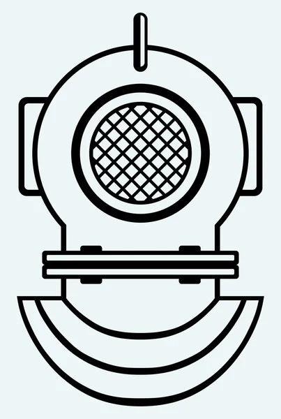 Old diving helmet — Stock Vector