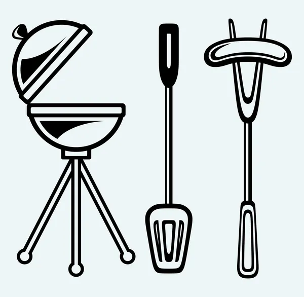 Set of bbq objects — Stock Vector