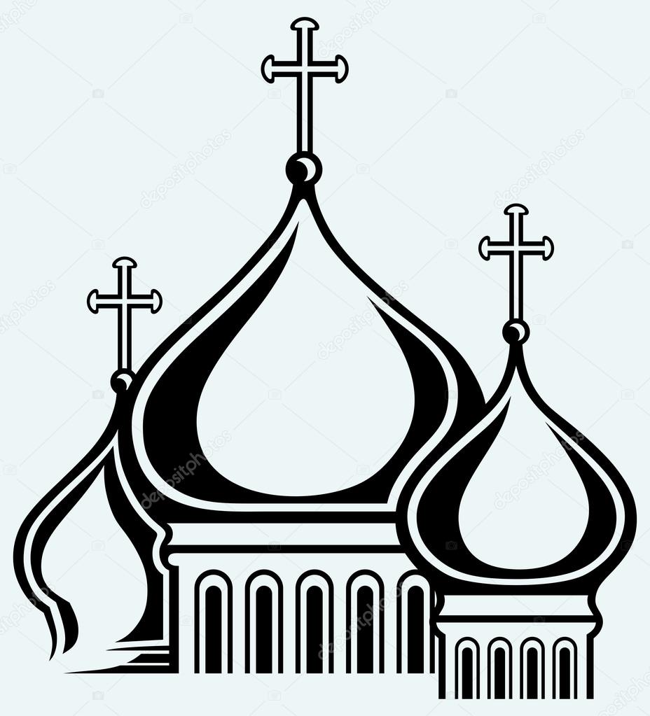 The bulbous domes of orthodox cathedral temple