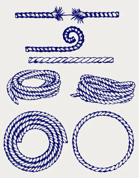 Nautical rope knots — Stock Vector