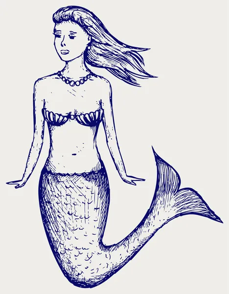 Illustrazione sirena carino — Vettoriale Stock