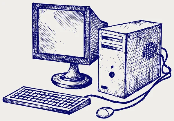 Computador velho —  Vetores de Stock