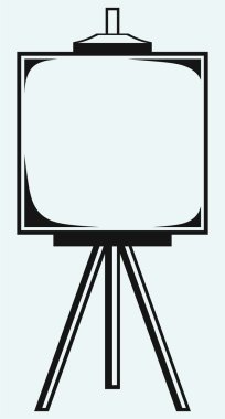 şövale boş tuval ile