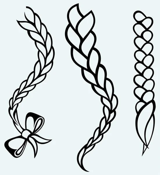 Hair braided — Stock Vector