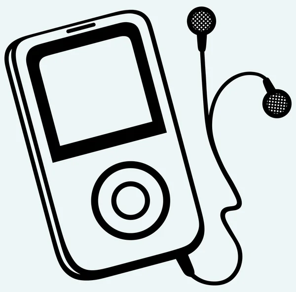 Odtwarzacz mp3 ze słuchawkami — Wektor stockowy