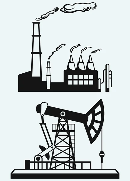 Концепция нефтяной промышленности и фабрики — стоковый вектор