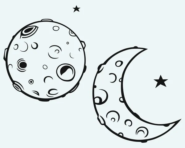 Crateri lunari e lunari — Vettoriale Stock