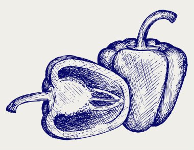 tatlı biber parçalar halinde dilimlenmiş