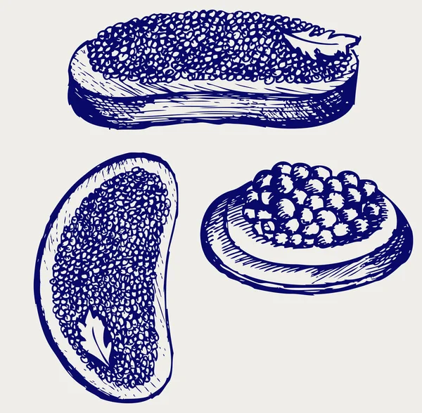 Бутерброд з маслом та ікрою — стоковий вектор