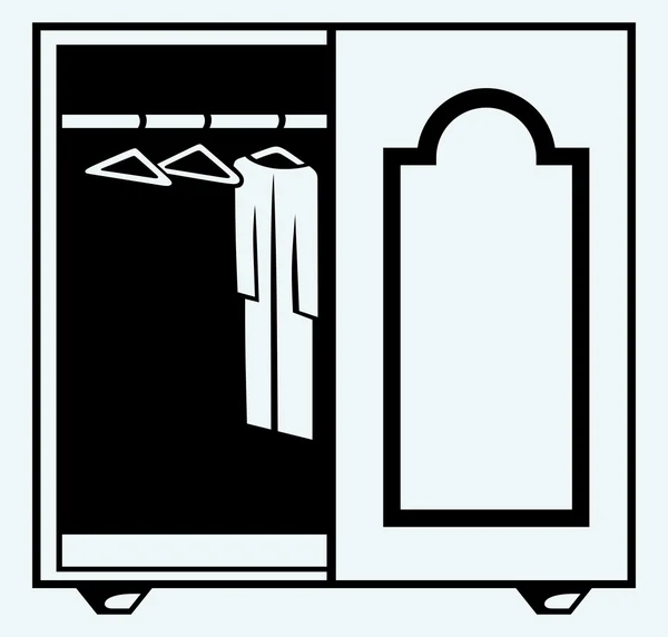 Wardrobe with clothes — Stock Vector