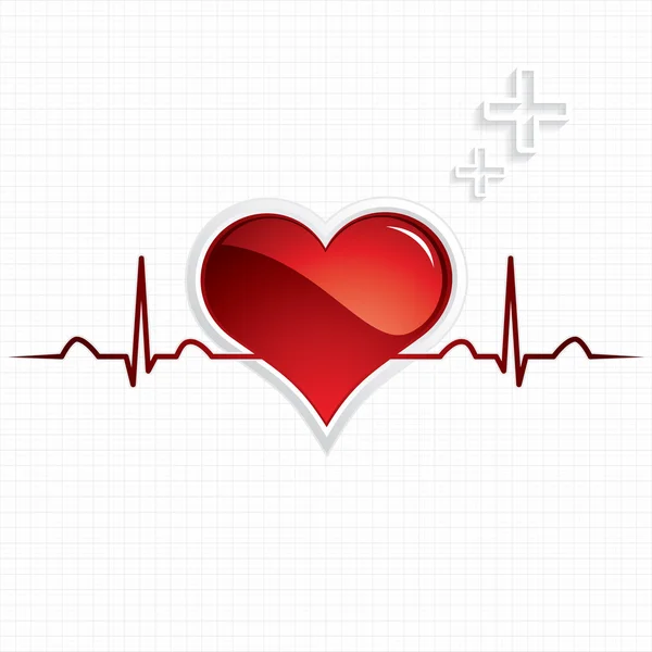 Heart and heartbeat symbol — Stock Vector