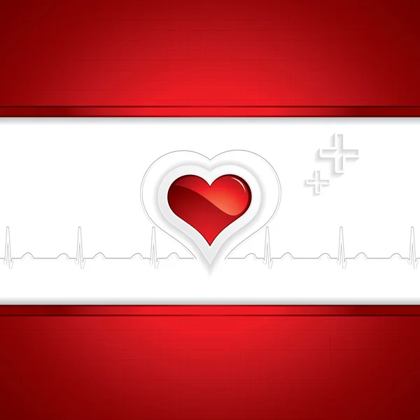 Heart and heartbeat symbol — Stock Vector