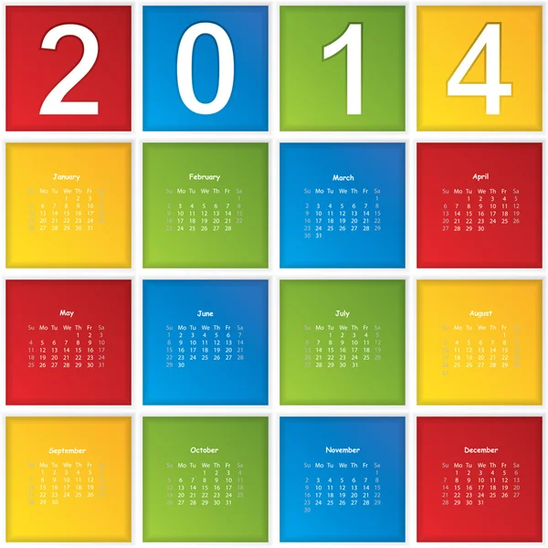 2014-kalender — Stock vektor