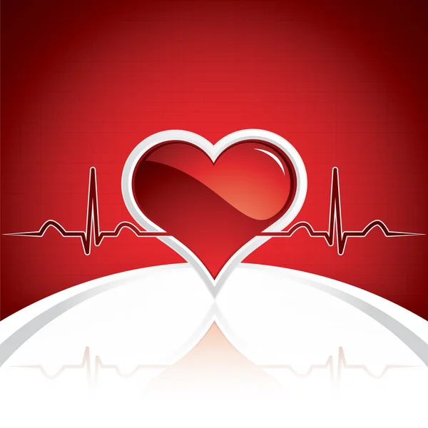 Heart and heartbeat symbol — Stock Vector