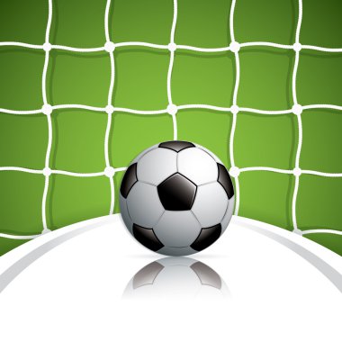 Soccer ball in net clipart