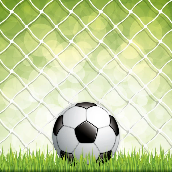 Soccer ball on grass — Stock Vector