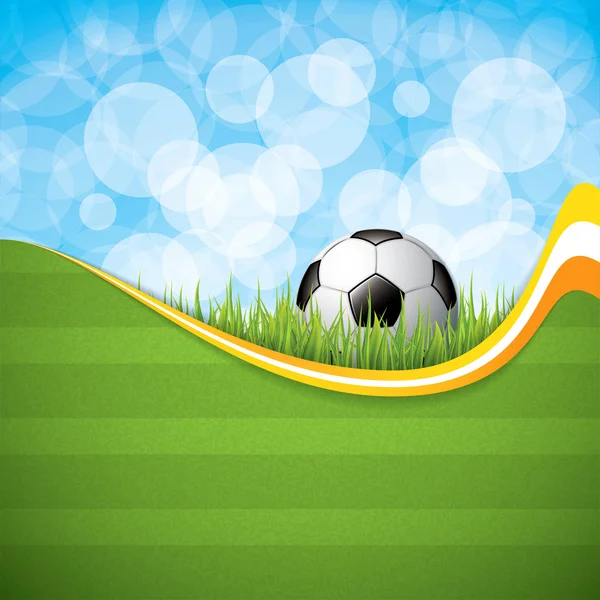 Soccer ball on grass — Stock Vector