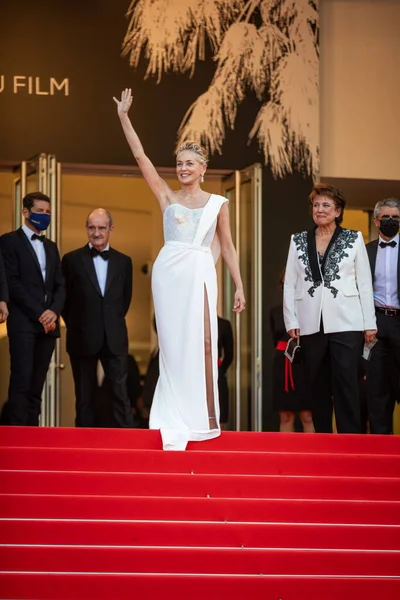 Cannes Francia Luglio 2021 Sharon Stone Partecipa Alla Proiezione Finale — Foto Stock
