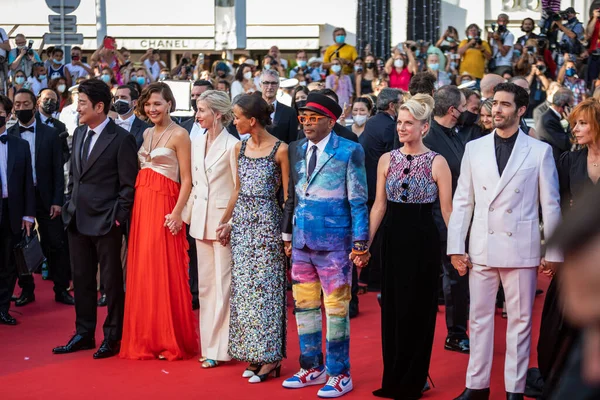 Cannes Frankrike Juli 2021 Song Kang Maggie Gyllenhaal Jessica Hausner — Stockfoto