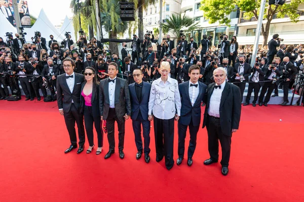 Cannes France Temmuz 2021 Elkin Diaz Apichatpong Weerasethakul Tilda Swinton — Stok fotoğraf