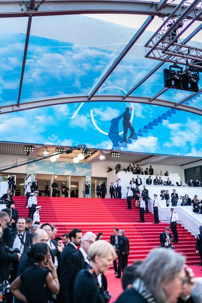 Cannes Γαλλια Μαϊου 2022 Κόκκινο Χαλί Κατά Διάρκεια Της Τελετής — Φωτογραφία Αρχείου