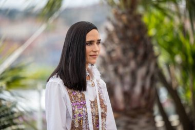 CANNES, FRANCE - 18 Mayıs 2022: Jennifer Connelly, Palais des Festivals 'te düzenlenen 75.