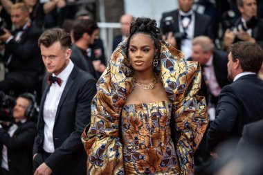 CANNES, FRANCE - 18 Mayıs 2022: Didi Stone, Palais des Festivals 'te düzenlenen 75. Cannes Film Festivali sırasında 