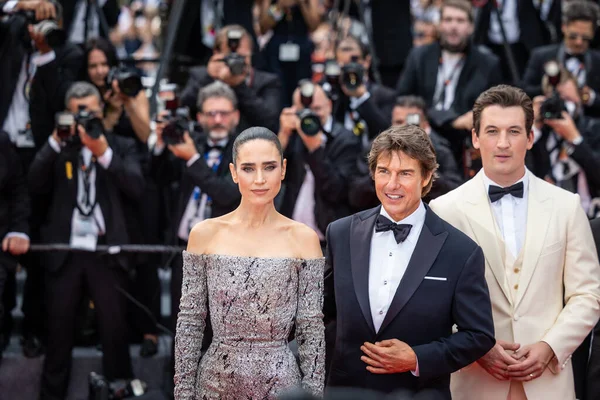 Cannes Francia Mayo 2022 Tom Cruise Jennifer Connelly Asisten Proyección — Foto de Stock