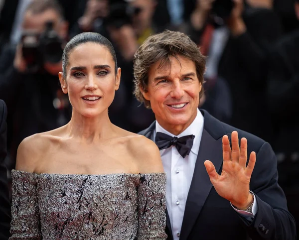 Cannes France Mai 2022 Tom Cruise Jennifer Connelly Assistent Projection — Photo