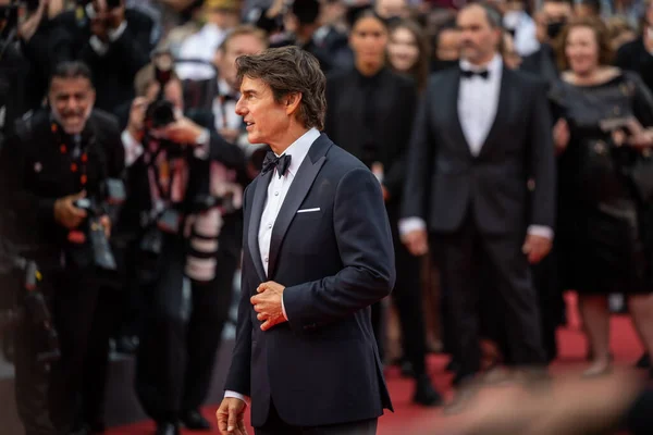 Cannes Frankrike Maj 2022 Tom Cruise Deltar Visningen Top Gun — Stockfoto