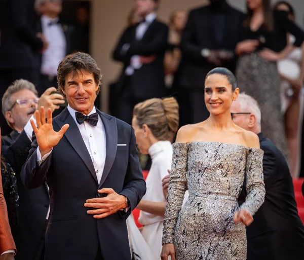 Cannes França Maio 2022 Tom Cruise Jennifer Connelly Participam Exibição — Fotografia de Stock