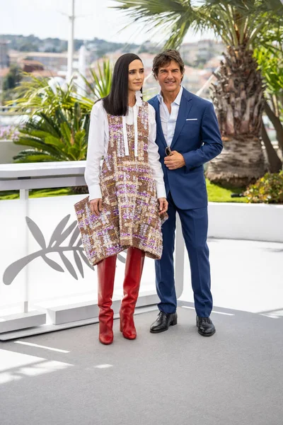 Cannes Frankrijk Mei 2022 Jennifer Connelly Tom Cruise Wonen Fotocall — Stockfoto
