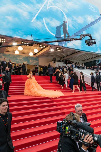 Cannes Frankrike Maj 2022 Malvika Sitlani Deltar Visningen Top Gun — Stockfoto