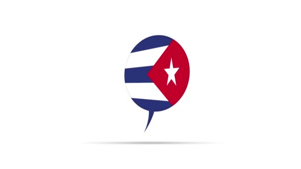 Kuba vlajky řeč bublina — Stock video