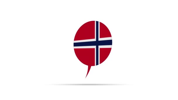Norge flagga pratbubbla — Stockvideo