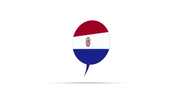Paraguay Bandera Discurso Burbuja — Vídeo de stock