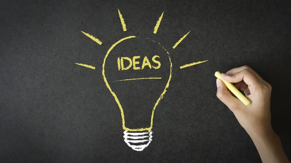 Ideas Lightbulb Chalk Drawing — Stock Photo, Image