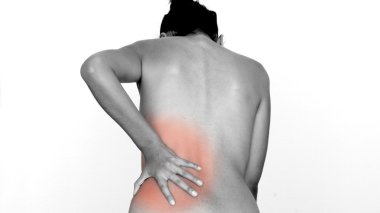 Woman Rubbing Her Back clipart