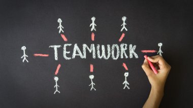 ekip çalışması tebeşir çizim