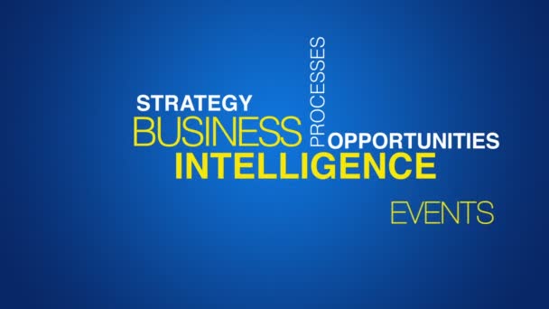 Business intelligence mot nuage texte animation 