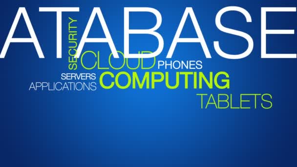 Cloud Computing mot nuage texte animation 