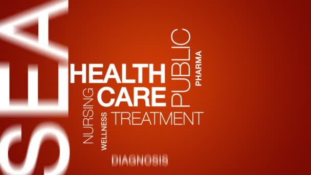 Health Care Word Cloud Animation — Stock Video