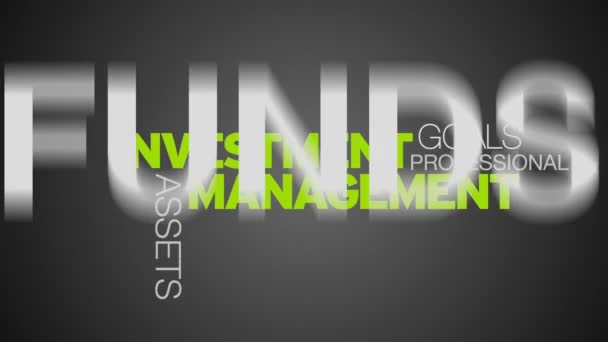 Investiční management slovo mrak animace — Stock video