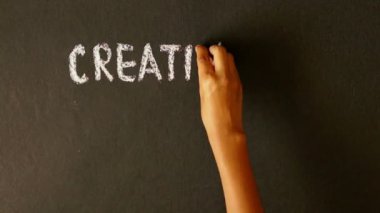 yaratıcılık, çalışkanlık, başarı toplamı tebeşir çizim