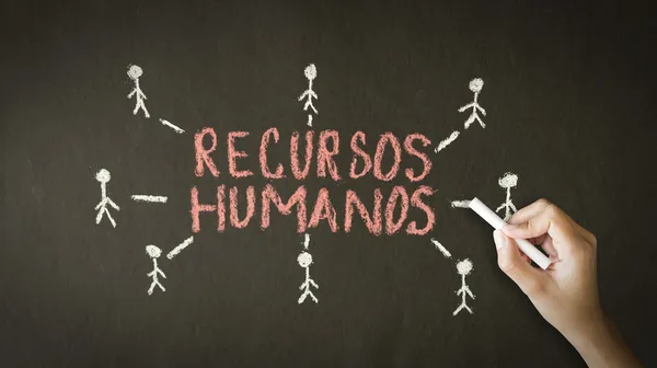 Desenho de giz de recursos humanos — Fotografia de Stock