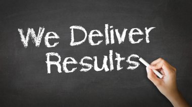 We deliver Results Chalk Illustration clipart